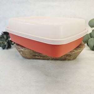 Vintage Tupperware #1518 Season-Serve® Jr Meat Marinator Red Paprika w/Sheer Lid